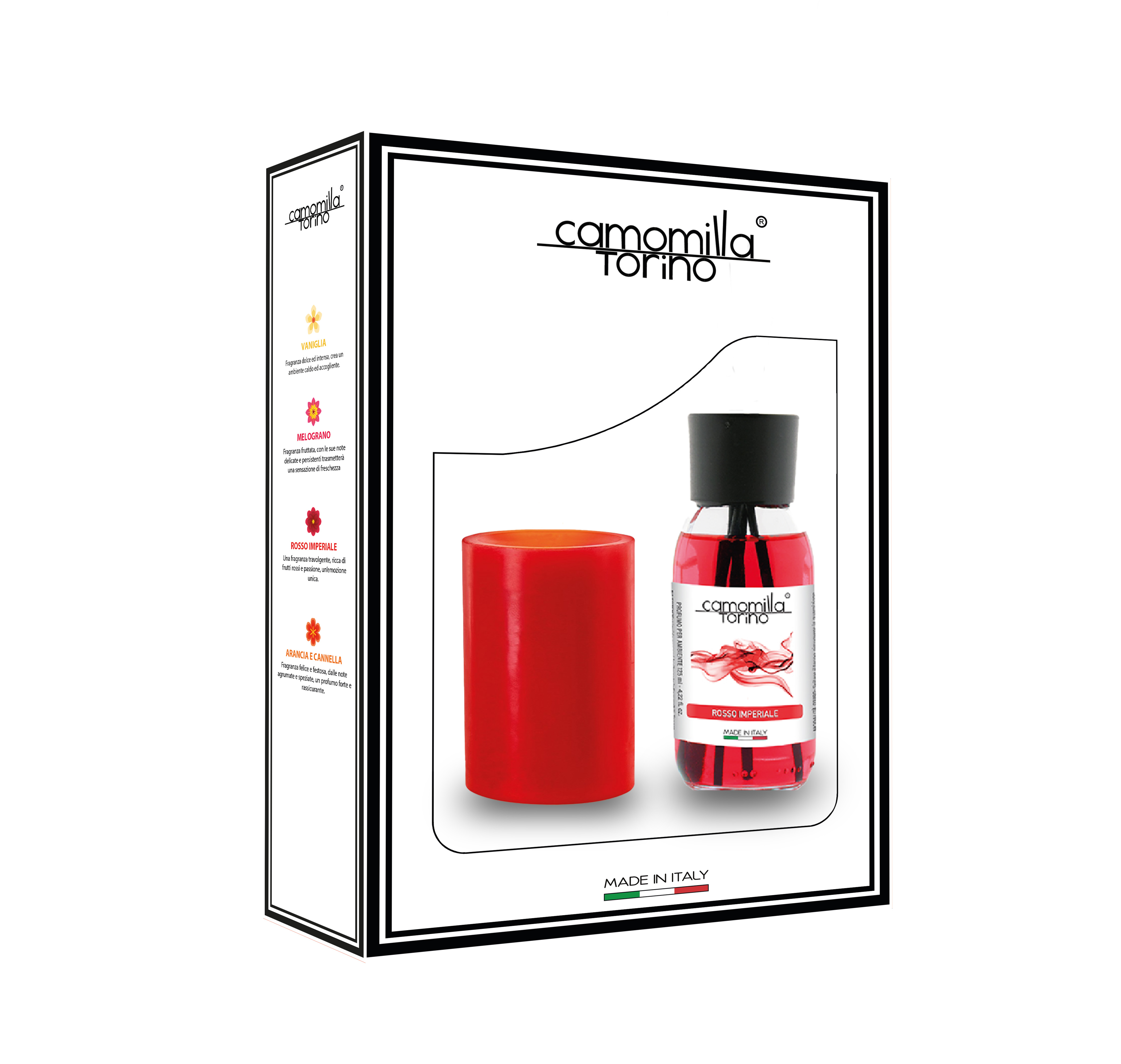 KIT NATALE RIC. 250ML+CANDELA PILLAR: ROSSO IMPERIALE